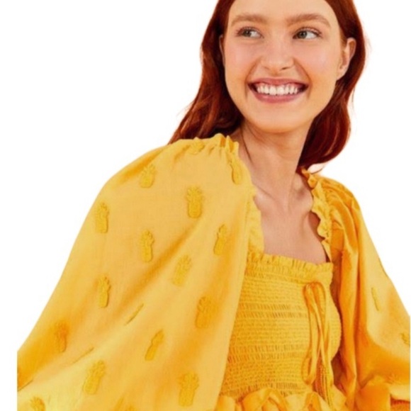 Farm Rio yellow pineapple dress new without tags - Picture 2 of 12